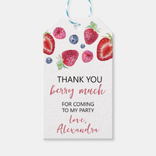 Strawberry Birthday Party Thank You Berry Much Gift Tags