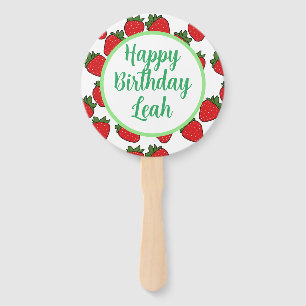 Strawberry Birthday Party Theme    Hand Fan