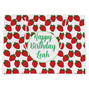 Strawberry Birthday Party Theme Large Gift Bag