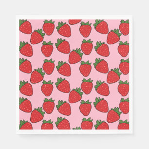 Strawberry Birthday Party Theme Wrapping Paper Napkin