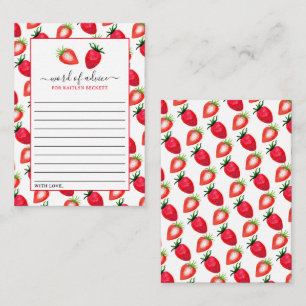 Strawberry Birthday Party Time Capsule Advice Card