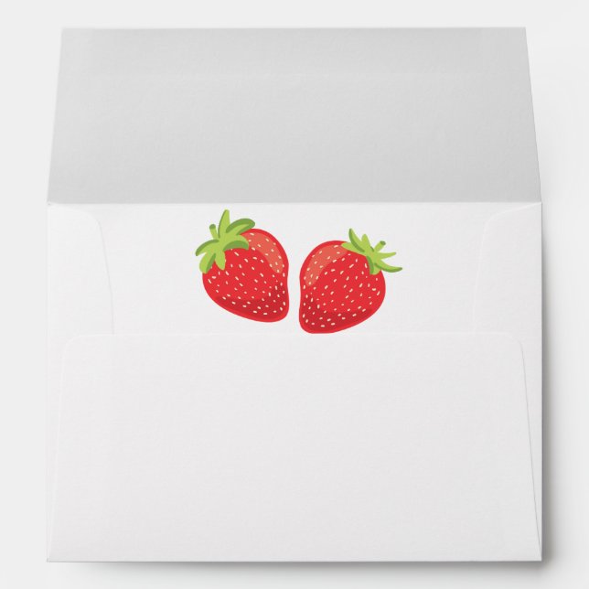 Strawberry birthday Picnic Summer Envelope (Back (Bottom))