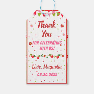 Strawberry Birthday Red Camco Blanket Sweet Party Gift Tags