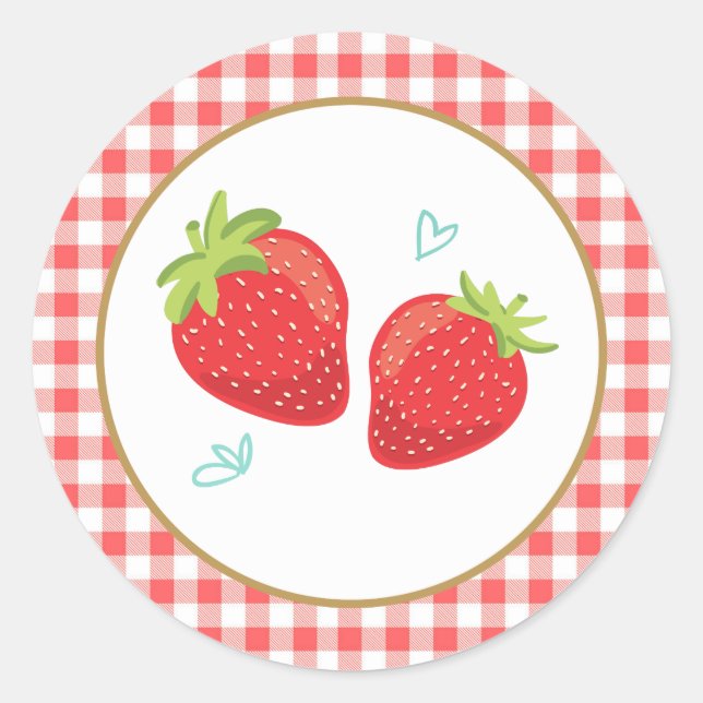 Strawberry birthday stickers Envelope seal picnic (Front)