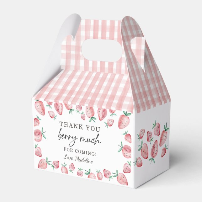 Strawberry Birthday Thank You Berry Much Sweet Fav Favor Box (Front Side)