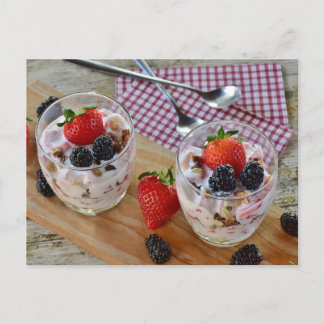 Strawberry blackberry dessert sweets postcrossing postcard