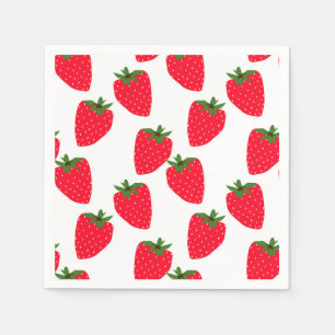 Strawberry bliss, fresh fruit pattern napkin