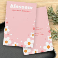 Strawberry blossom retro font pink earring card