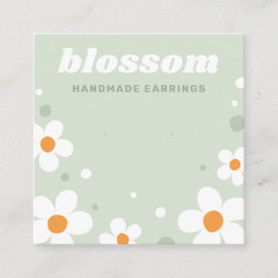 Strawberry blossom retro light green earring card