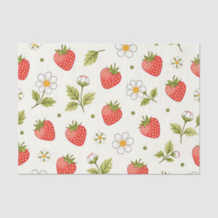 Strawberry Blossom Summer Pattern Tissue Paper