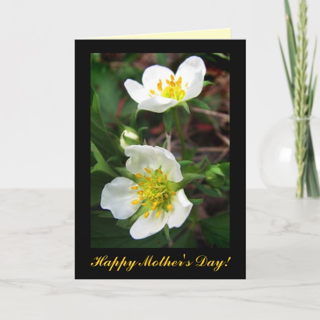Strawberry Blossoms for Mother's Day Card (Front)