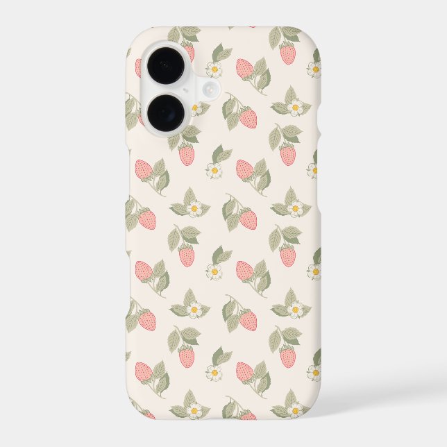 Strawberry & Blossoms Pattern Pink Yellow (Back)