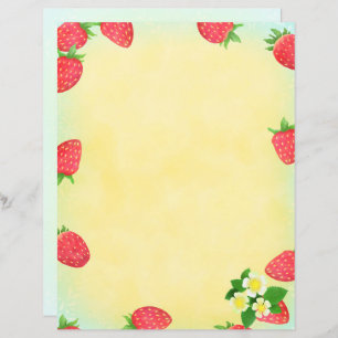 Strawberry Blue  Stationery Paper