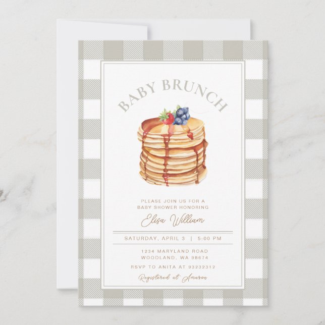 Strawberry Blueberry Baby Brunch Baby Shower Invitation (Front)