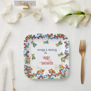 Strawberry  Blueberry Baby Shower Paper Plate