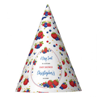 Strawberry Blueberry Berry Sweet Baby Shower Party Hat