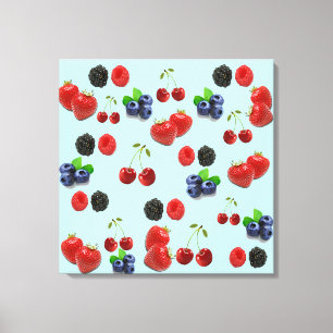 Strawberry blueberry blackberry raspberry Canvas Print