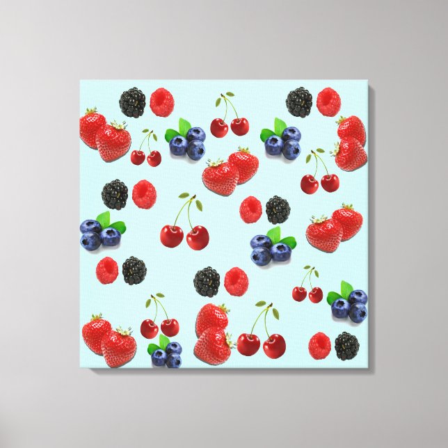 Strawberry blueberry blackberry raspberry Canvas Print (Front)