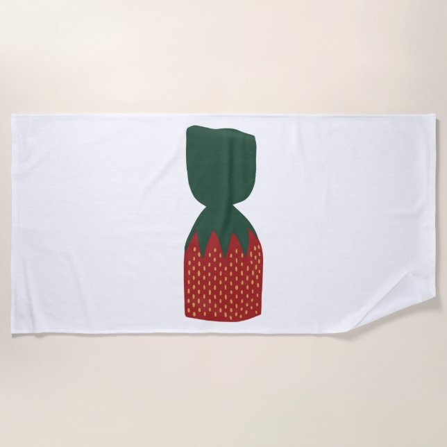 Strawberry Bon Bons Candies Beach Towel (Front)