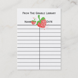 Strawberry Book Return Cards