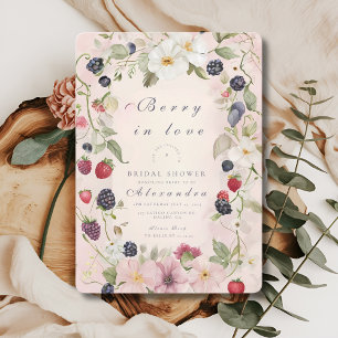 Strawberry Bow Bridal Shower Invitation
