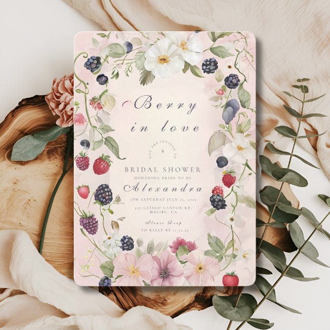 Strawberry Bow Bridal Shower Invitation (Creator Uploaded)