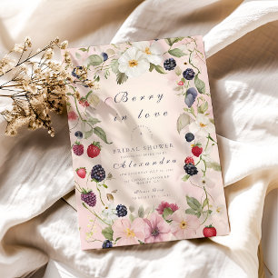 Strawberry Bow Bridal Shower Invitation