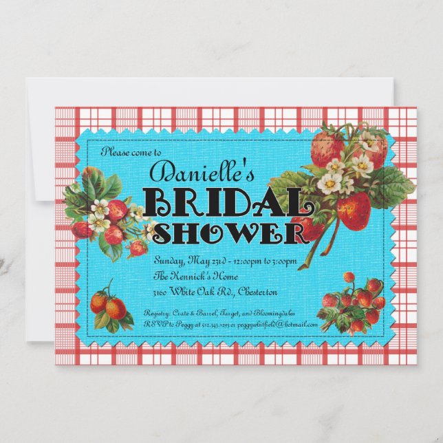 Strawberry Bridal Shower Invitation (Front)