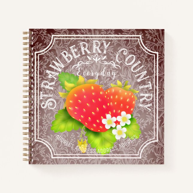 Strawberry Brown With Frame Notebook (Front)