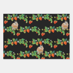 Strawberry Bunny Wrapping Paper