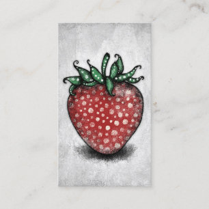 Strawberry Business Cards - Fun Red Green