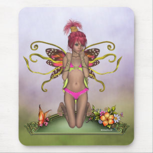 Strawberry Butterfly Fairy Mousepad