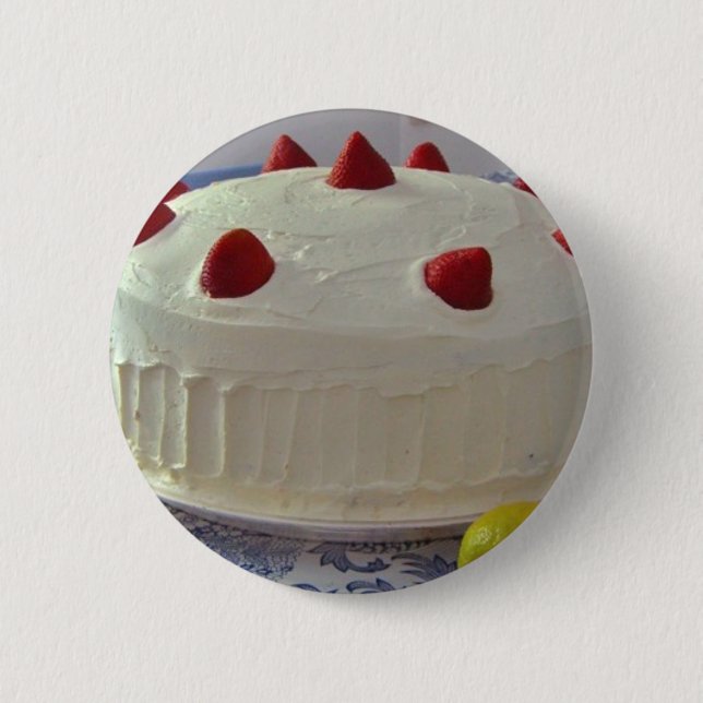 Strawberry Cake 2 Inch Round Button (Front)