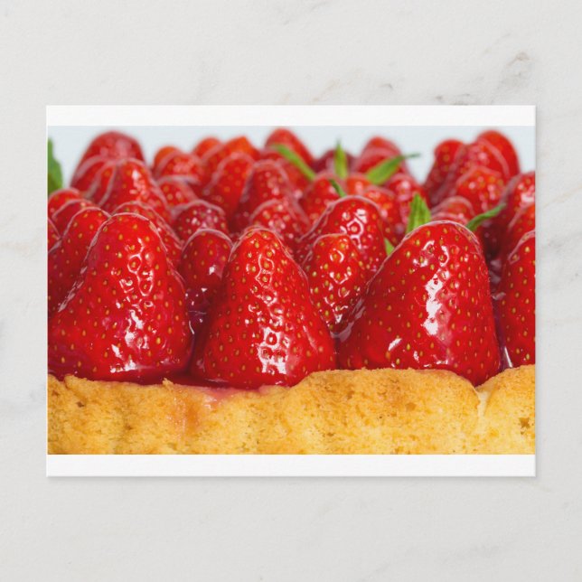 Strawberry cake with mint postcard (Front)