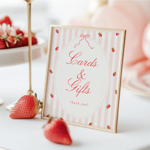 Strawberry Cards & Gifts Table Sign Poster