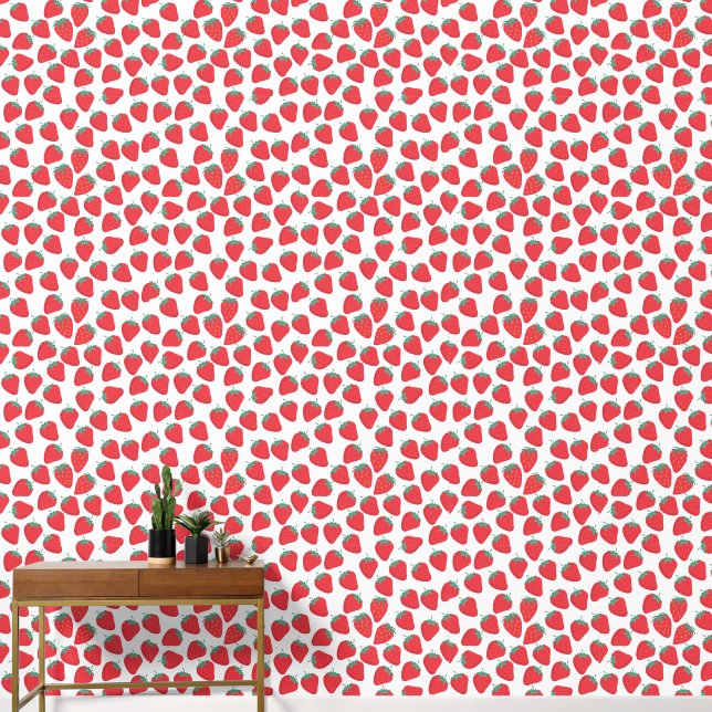 Strawberry Cartoon Pattern Wallpaper (Hallway)