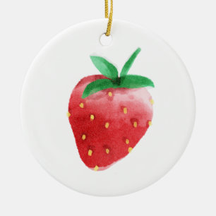 Strawberry  ceramic ornament