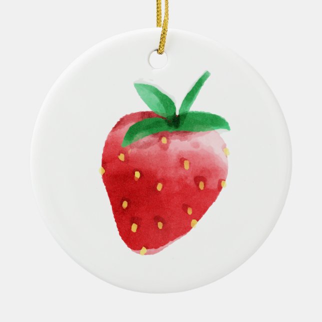 Strawberry  ceramic ornament (Front)