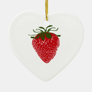 Strawberry: Ceramic Ornament