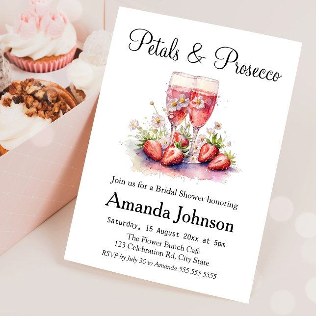 Strawberry Champagne Bridal Shower  Invitation (Creator Uploaded)