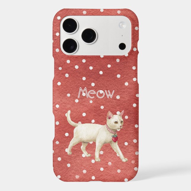 Strawberry Charm White Cat (Back)