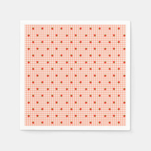 Strawberry Check Orange Napkin