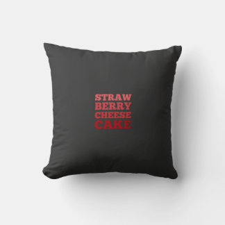 Strawberry Cheesecake Aesthetic Food (dark) Throw Pillow