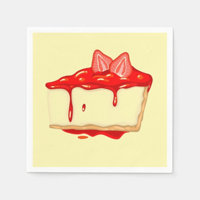 Strawberry cheesecake afternoon tea party napkin (Front)