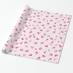 Strawberry Cherry Pattern Wrapping Paper