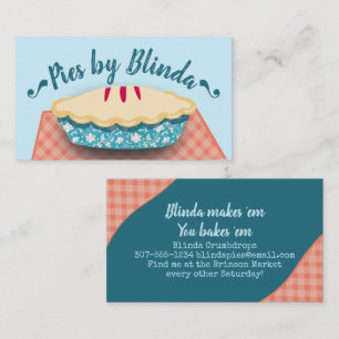 Strawberry cherry pie fruit pies bakery baking business card