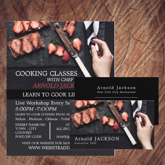 Strawberry Chocolate, Cooking Classes Advertising Flyer (Creator Uploaded)