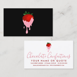 strawberry chocolate strawberry business card