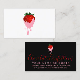 strawberry chocolate strawberry business card