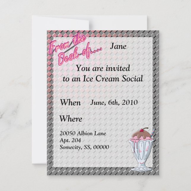 Strawberry Chocolate Sundae Template (Front)